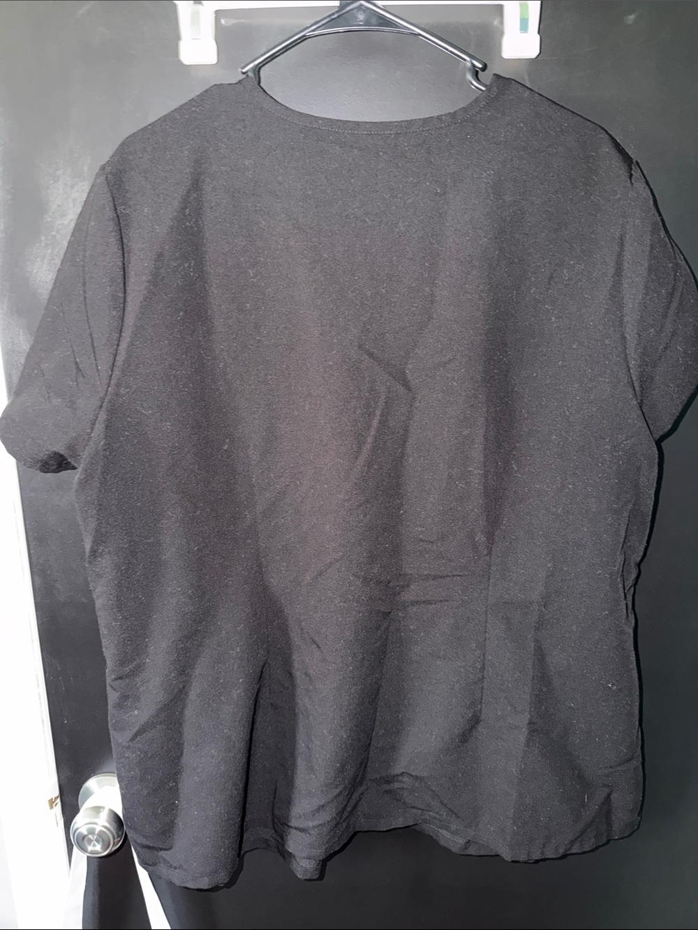 Figs Black V-Neck Short Sleeve Medical Top - Picture 2 of 3